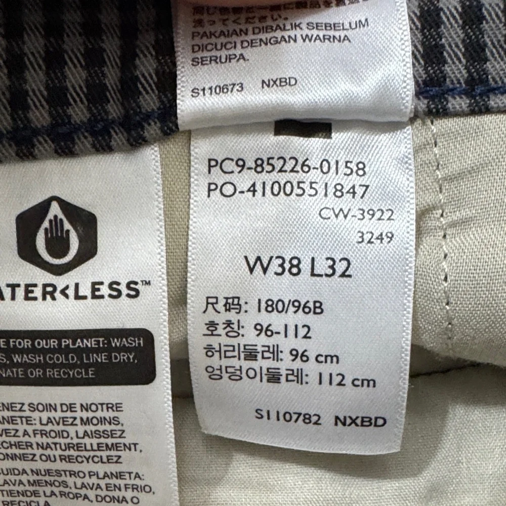 Levi's XX Standard Taper Chino Pants Men's Gray Micro-Check size 38x23 Casual